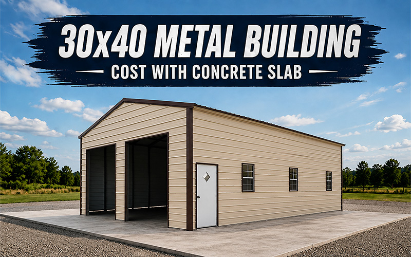 30x40 Metal Building Cost with Concrete Slab (2026 Pricing Guide)