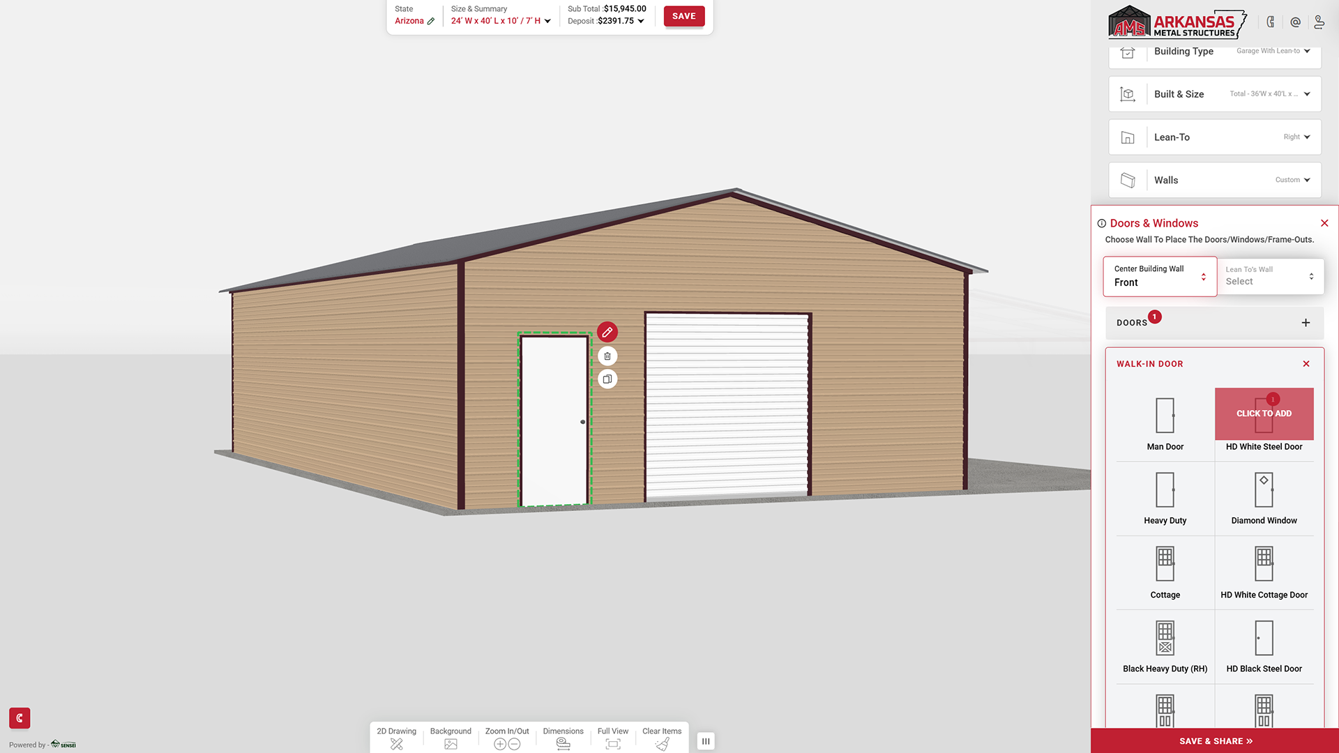 Add Doors, Windows, and Lean-tos