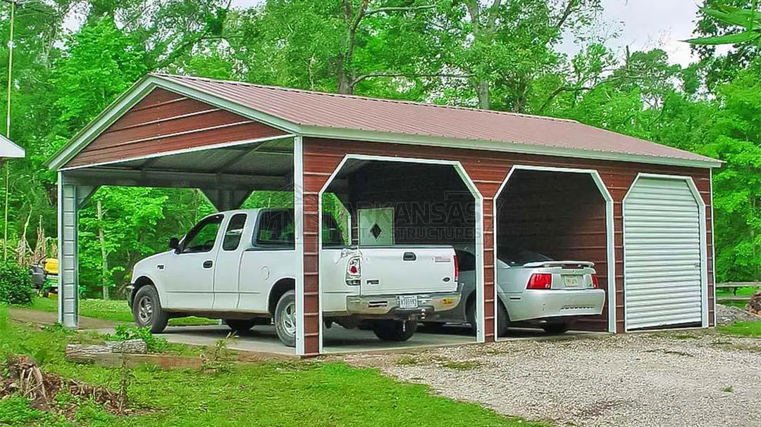 18x35x8 Carport With Garage